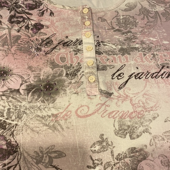 E womens Tapemeasure casual short sleeve plus size top 1X - Picture 4 of 4